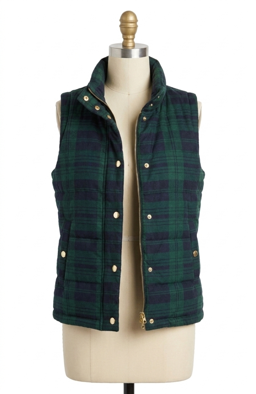 NEW GRETCHEN SCOTT puffer vest in navy/green